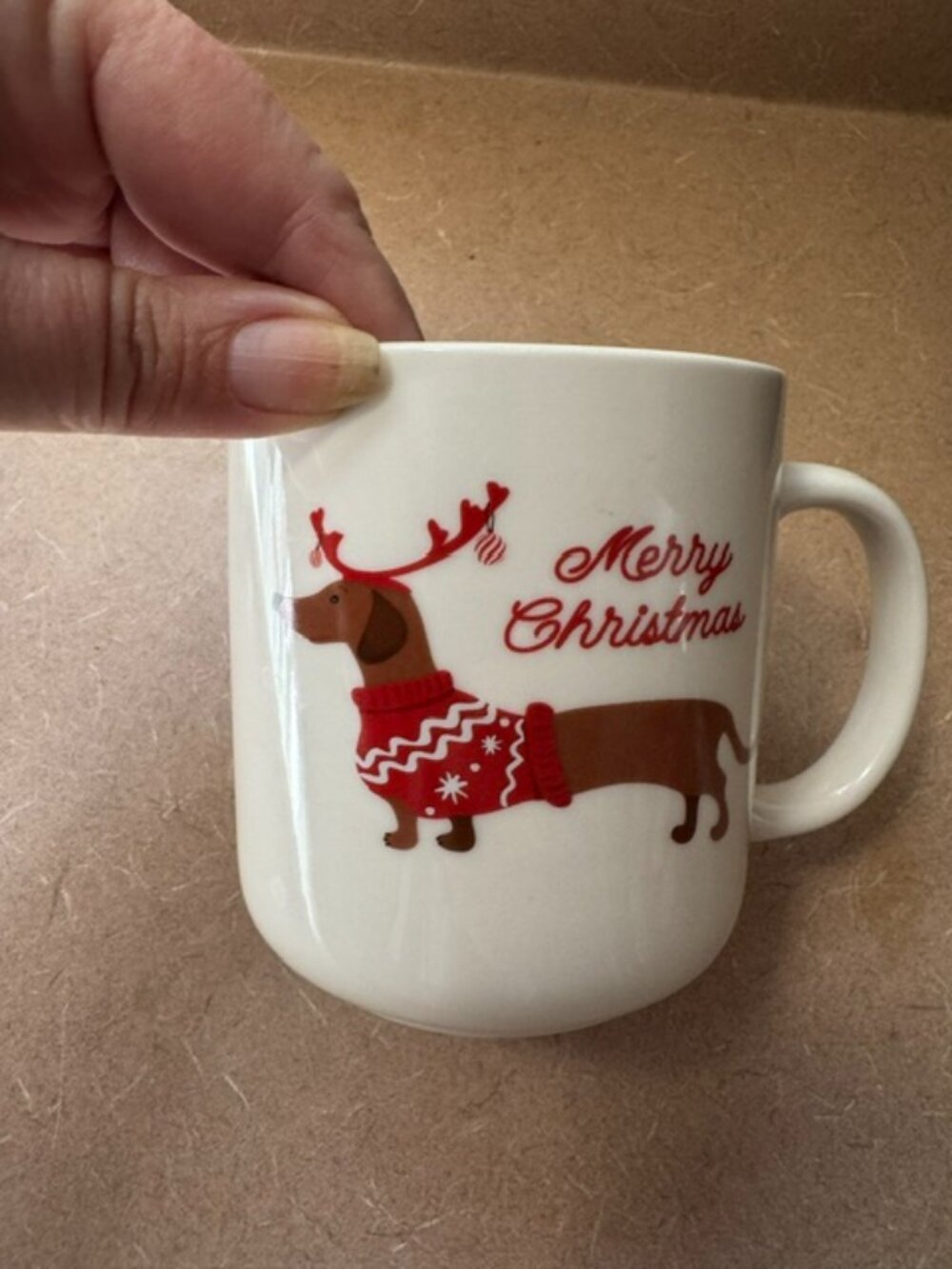 Festive dachshund mug